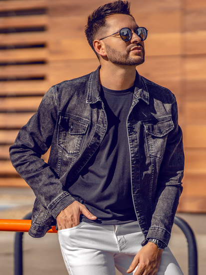 Férfi farmerdzseki fekete Bolf XSF78268