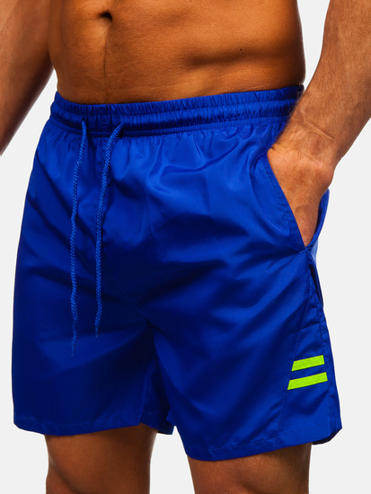 Kobaltkék rövid férfi fürdőnadrág Bolf QD29