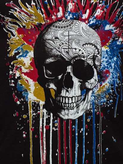 Fekete mintás férfi ujjatlan trikó Bolf 14839