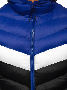 Steppelt férfi mellény kapucnival gránátkék színben Bolf HDL88004