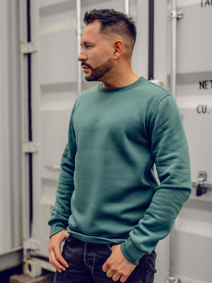 Zöld férfi pulcsi kapucni nélkül Bolf 2001A