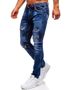 Férfi slim fit farmernadrág övvel gránátkék színben Bolf 80034W0
