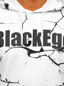 Fehér mintás férfi pulcsi kapucnival Bolf 6453