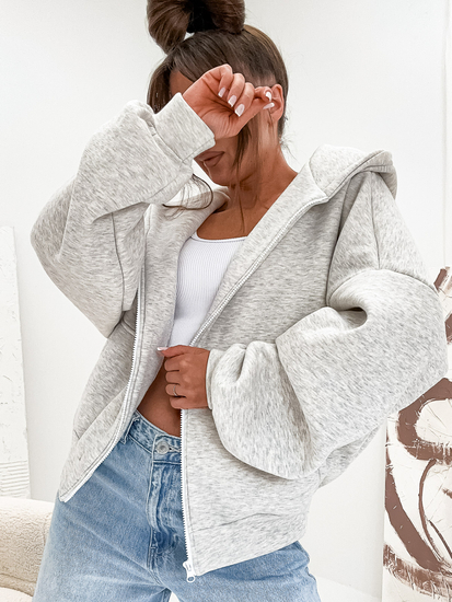 Női kapucnis pulóver szigetelt butterfly melírozott Bolf 821112