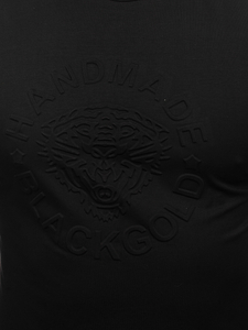 Fekete színű férfi póló mintával Bolf MT3056