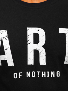 Férfi póló mintával fekete Bolf 1180