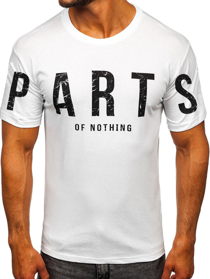 Férfi póló mintával fehér Bolf 1180