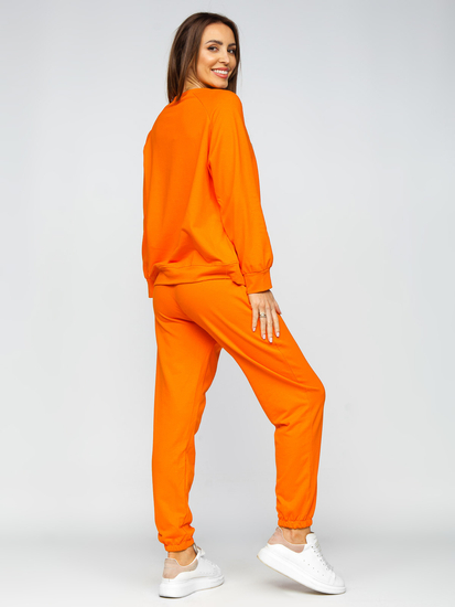 Narancssárga színű kétrészes női melegítő együttes rátétekkel Bolf 52308