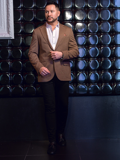 Férfi barna casual zakó Bolf 24401-1