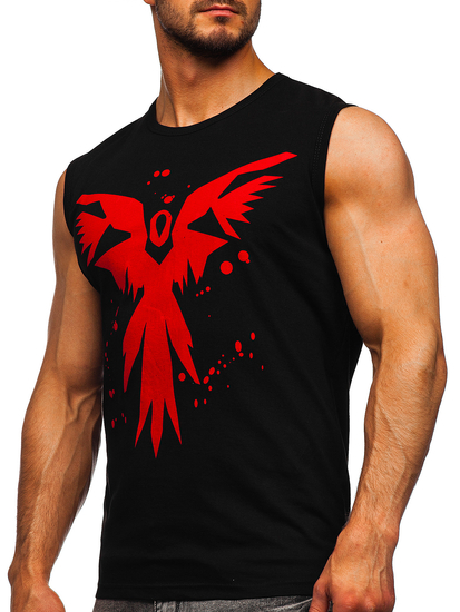 Mintás tank-top fekete színben Bolf 14804