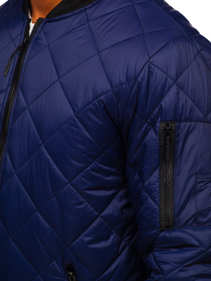 Átmeneti steppelt férfi bomberdzseki gránátkék színben Bolf MY-01A