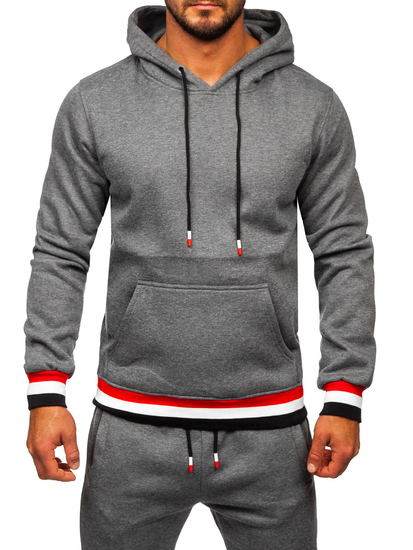 Grafit színű férfi melegítő együttes kapucnival Bolf 8C60