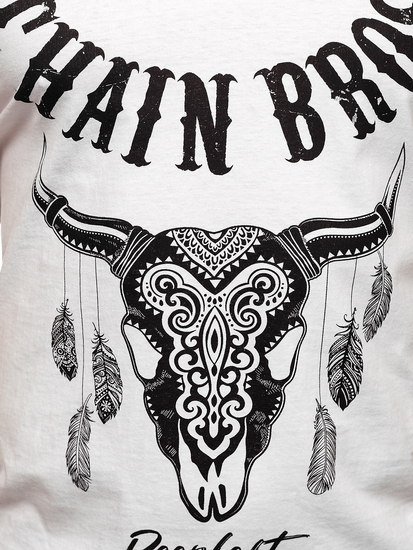 Mintás tank-top bokszoláshoz fehér színben Bolf 14848