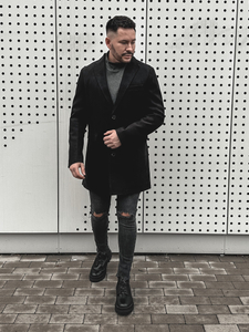  Férfi téli kabát fekete színben Bolf 1047-1