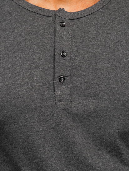 Gombos férfi hosszú ujjú felső antracitszürke színben Bolf 1114