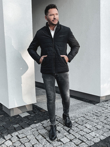 Átmeneti steppelt férfi dzseki fekete színben Bolf 22M12