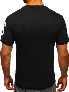 Férfi póló mintával fekete Bolf 1180