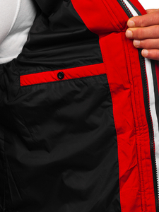 Fekete hosszú steppelt férfi téli dzseki Bolf 6477