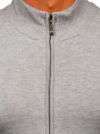 Nyitható férfi pulóver szürke színben Bolf YY07