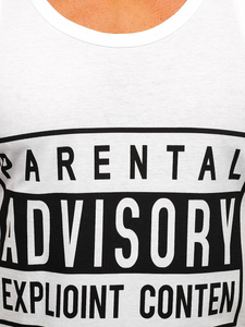 Mintás tank-top bokszoláshoz fehér színben Bolf 14855