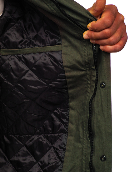 Khaki színű átmeneti férfi pamutdzseki Bolf 10290