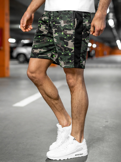 Férfi rövid szabadidőnadrág khaki színben Bolf KS2579