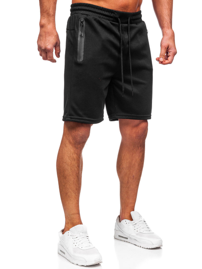 Fekete pamut rövidnadrág férfi Bolf 17K533