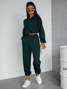 Női két darabos szett kapucnival palackzöld Bolf 525