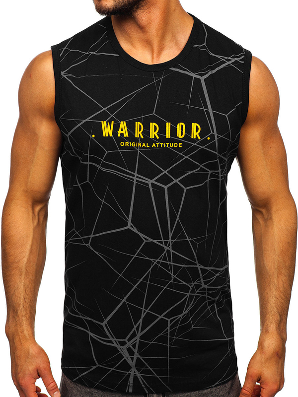 Mintás tank-top fekete színben Bolf 14813