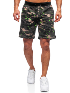 Férfi rövid szabadidőnadrág khaki színben Bolf KS2579