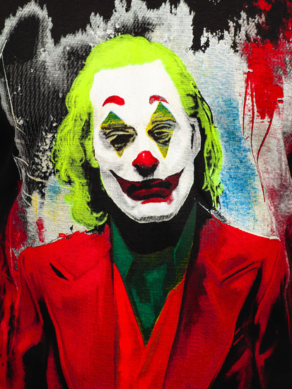 Férfi póló mintával fekete színben Bolf 192244