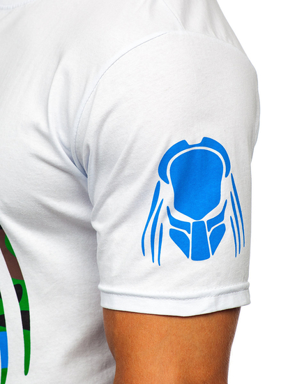 Férfi pamut nyomtatott póló Fehér Bolf 192379-1