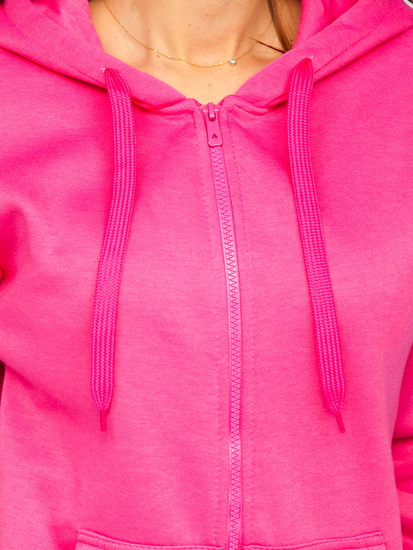 Sötét rózsaszín színű kétrészes női melegítő együttes Bolf 0003