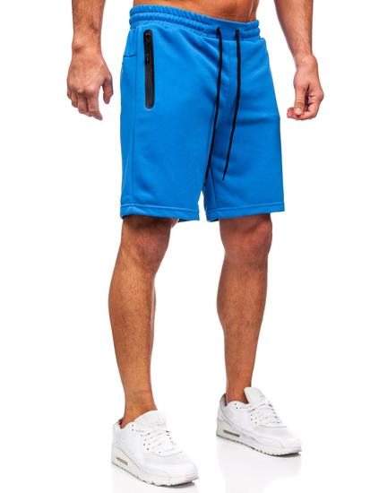 Kék pamut rövidnadrág férfi Bolf 17K532