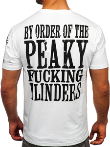 Fehér színű férfi póló applikációval Bolf 2826