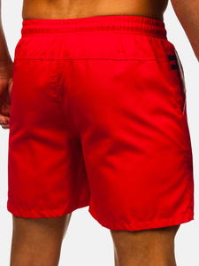 Piros rövid férfi fürdőnadrág Bolf QD32