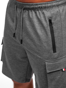 Grafitszürke pamut cargo rövidnadrág férfi Bolf 8K1501