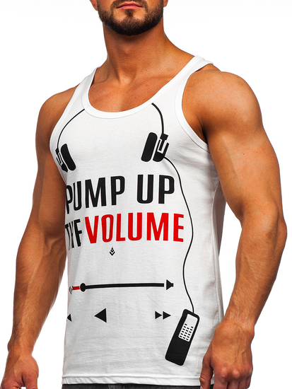 Mintás tank-top fehér színben Bolf 14835