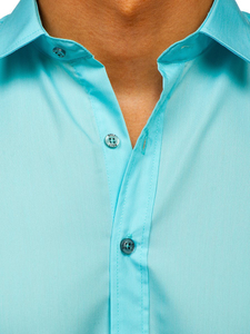 Férfi elegáns hosszú ujjú ing Világos Zöld Bolf 1703