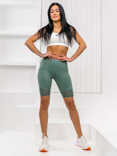 Zöld rövid leggings női Bolf XY24006S
