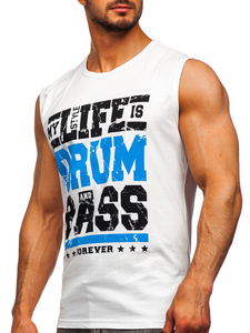 Mintás tank-top fehér színben Bolf 14810