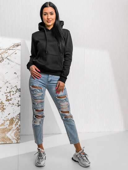 Fekete női kenguru pulóver Bolf W02A1