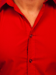 Férfi elegáns hosszú ujjú ing Sötét Piros Bolf 1703