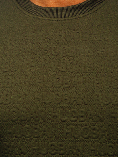 Khaki színű mintás férfi melegítőfelső kapucni nélkül Bolf LJ0599