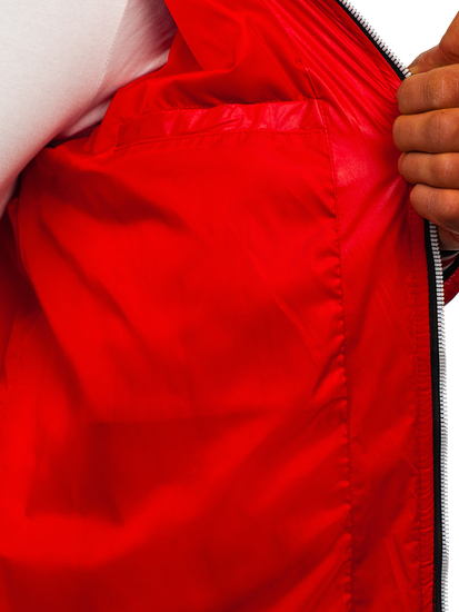 Átmeneti steppelt férfi dzseki piros Bolf 6191