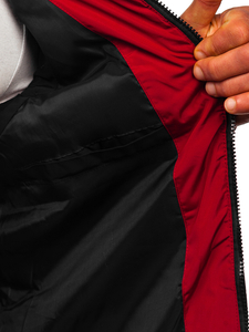 Steppelt férfi mellény kapucnival bordó Bolf 1189