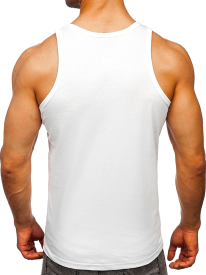 Mintás tank-top bokszoláshoz fehér színben Bolf 14832