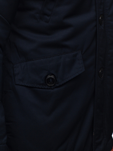 Téli férfi alaska parka dzseki gránátkék Bolf JK355