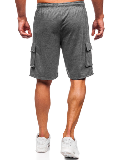 Grafitszürke pamut cargo rövidnadrág férfi Bolf 8K1501