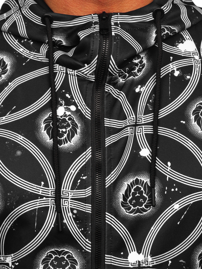 Nyitható fekete színű férfi pulcsi kapucnival Bolf 27B8122